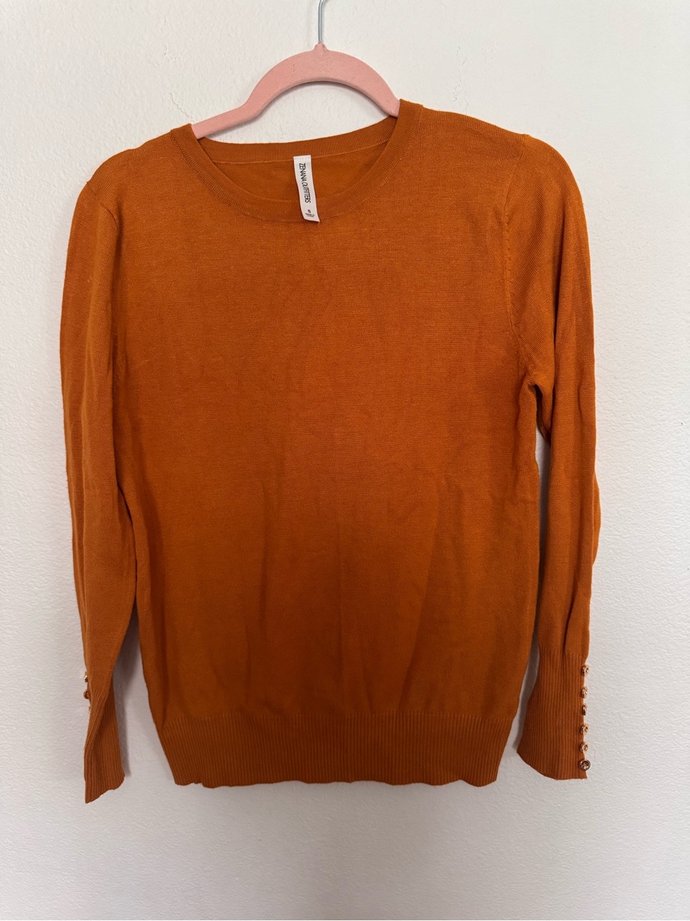 Zenana Outfitters Rust Orange Crewneck Sweater